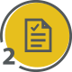 Step #2: Yellow Receive Decision Document Icon