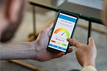 Reviewing Credit Score on Mobile - Check `n Go
